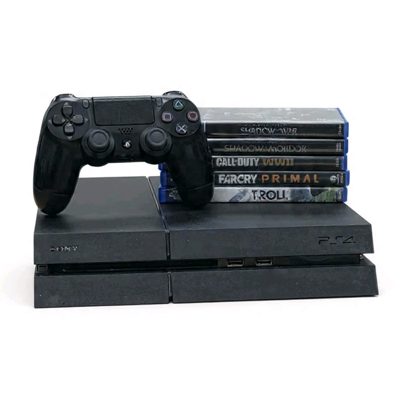 Sony Playstation 4 500GB Black Console PS4 CUH-1215A W/ Controller & 5 Games