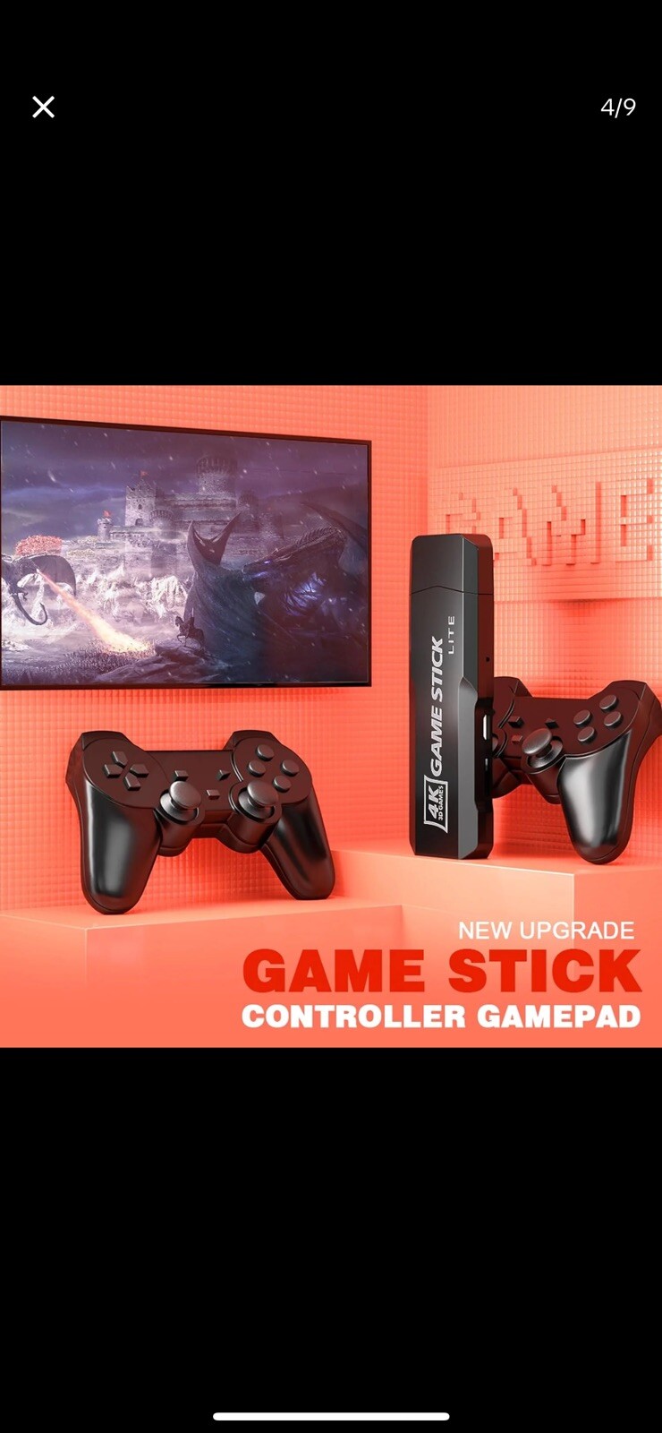 HDMI TV 4K Game Stick 128G 41000+ Games Video Game Console w/2*Wireless Gamepads