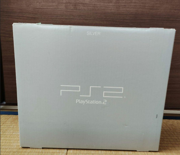 Sony PlayStation 2 Console SCPH-39000 Satin Silver with Box 11.9×7.1×3.1 in