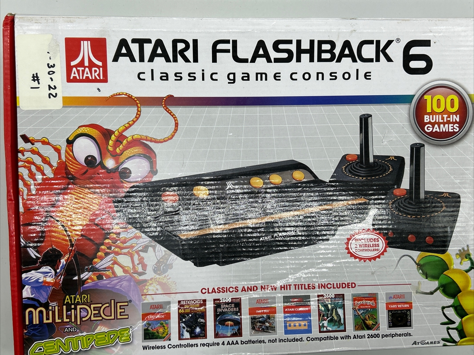 Atari Flashback 6 Classic Game System w/ 100 Built-in Games 2 Game Controllers