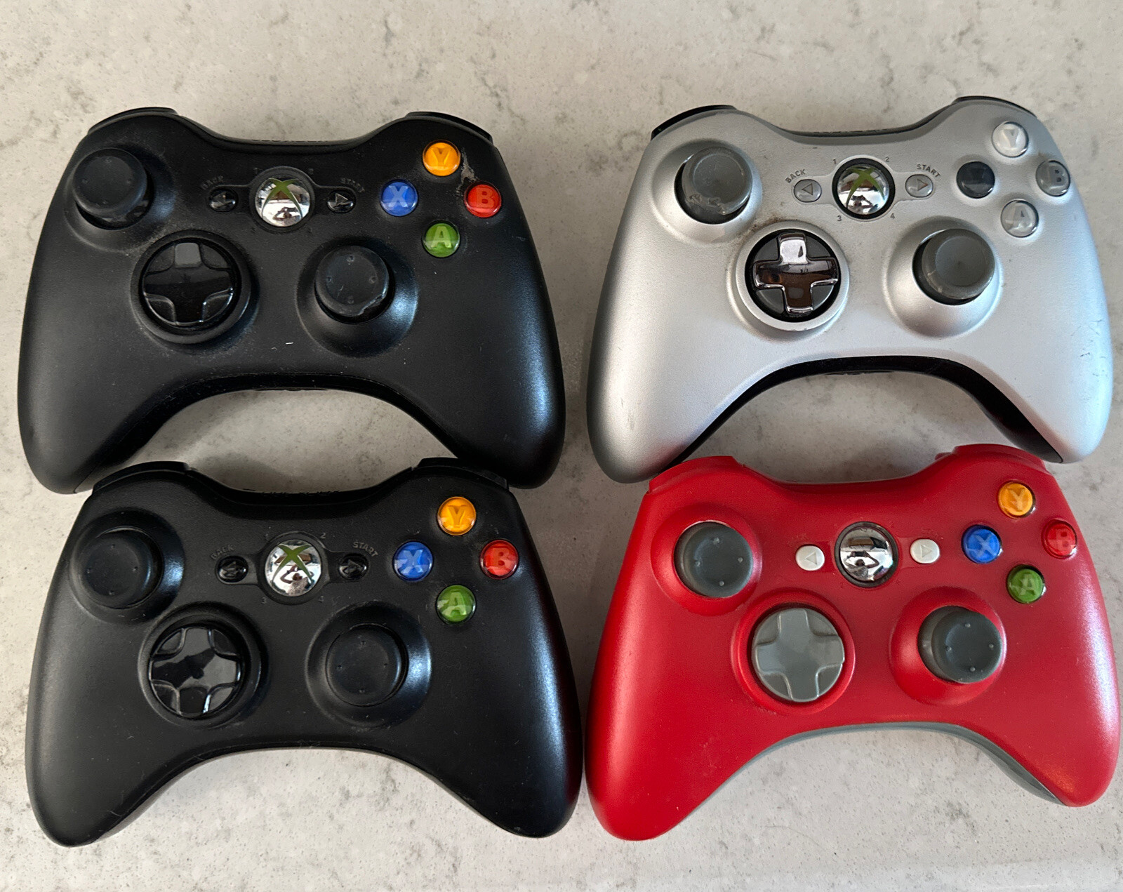 Xbox 360 Slim Bundle 1439 Tested Console 250GB Controllers Power Games READ!