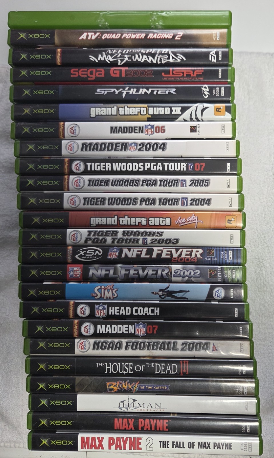 Original Microsoft Xbox Console & Games – 2 Controllers – DVD Needs Repair
