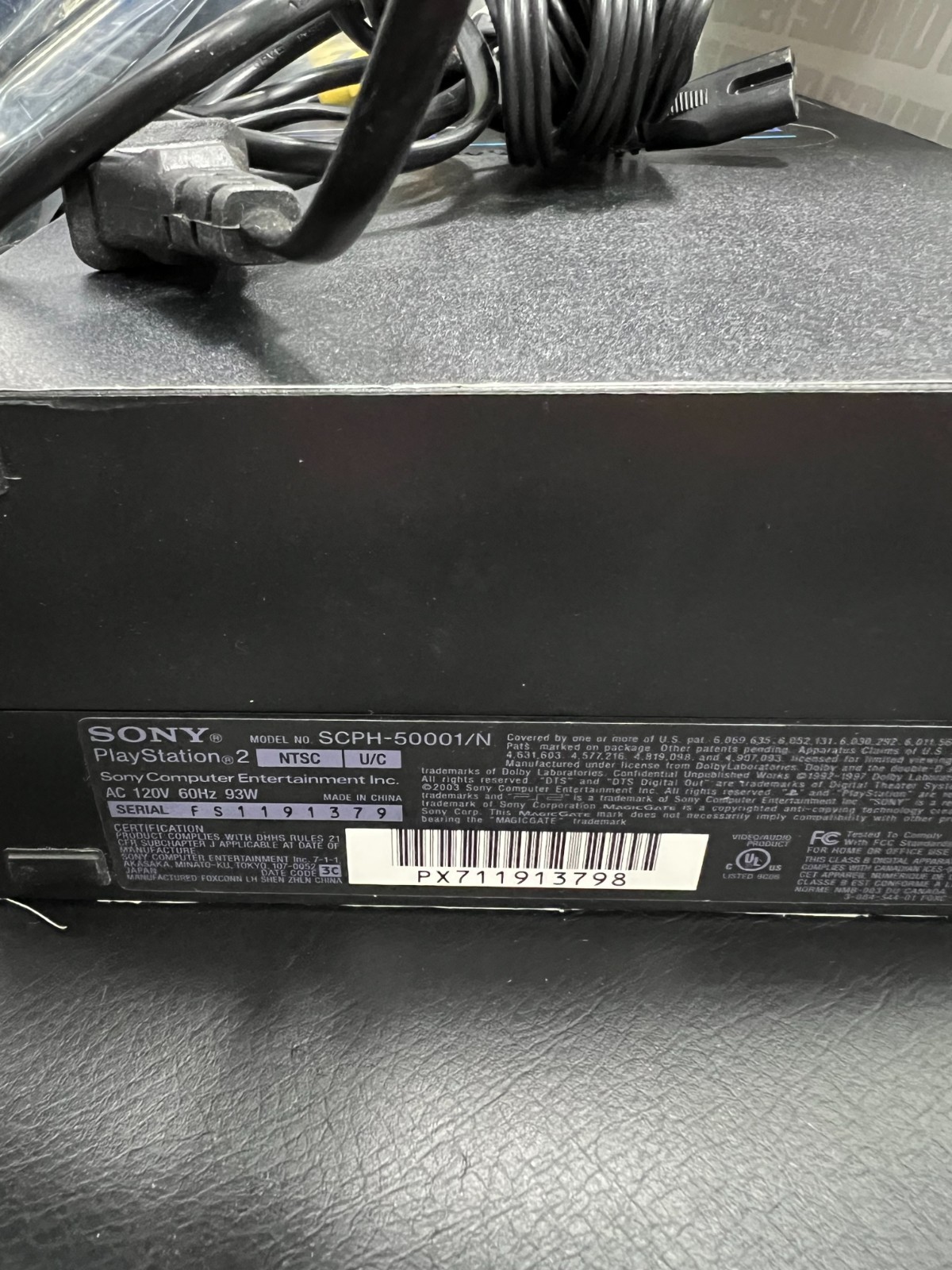 Sony PlayStation 2 PS2 Black Console SCPH-50001