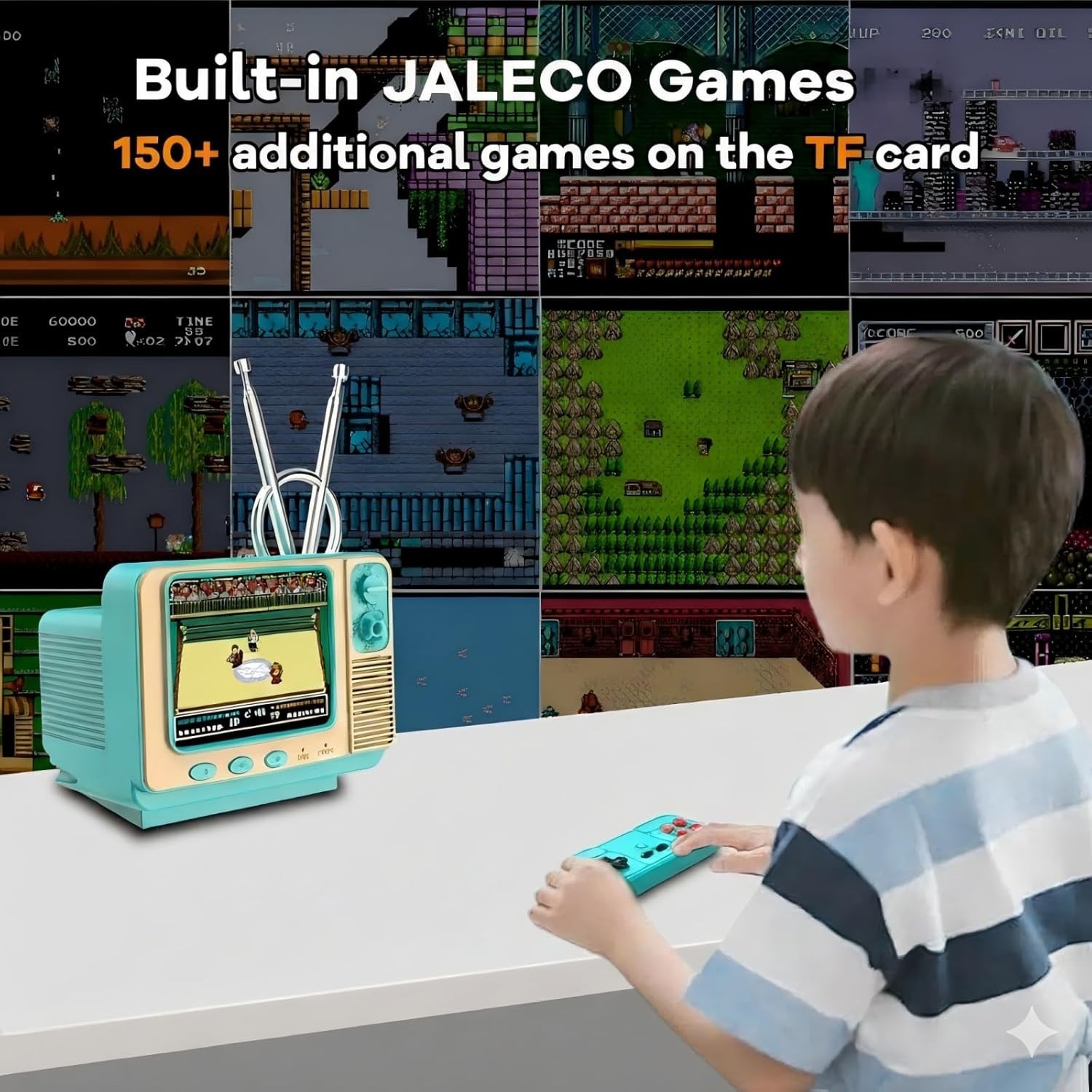 Nostalgic Mini TV Game Console – Portable, 2 Player, Save Function, Family Fun