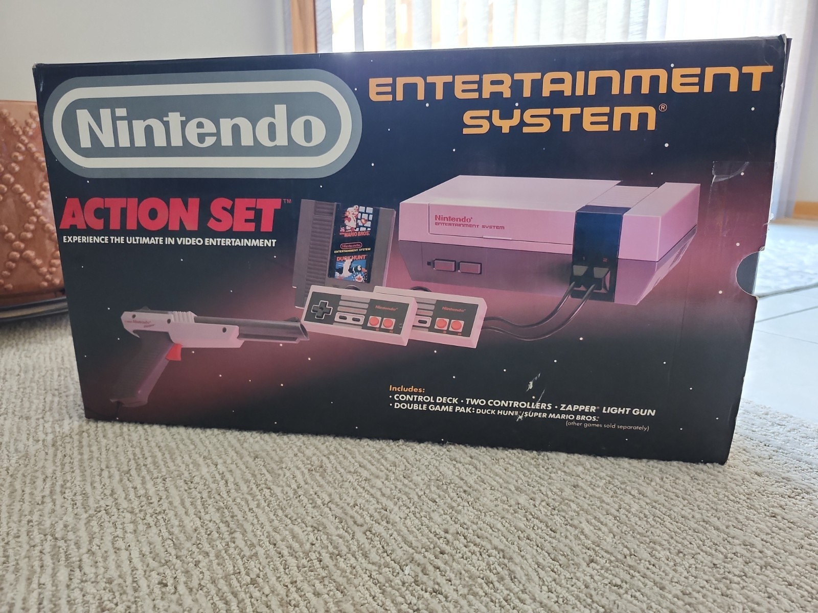 Nintendo NES Action Set Complete in Box CIB System W/ Baggies & RARE Converters!