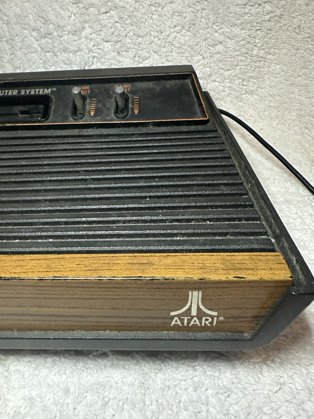 Atari 2600 Woodgrain Console Model CX-2600 A AS IS For Parts / Repair -W Extras
