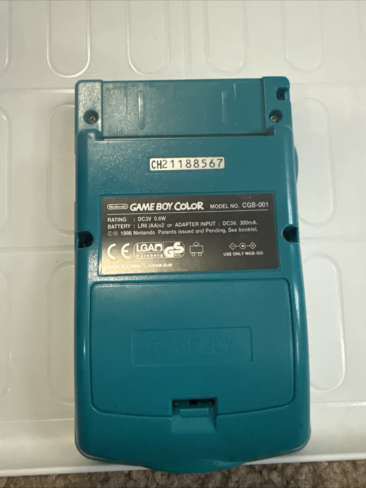 Nintendo Game Boy Color Teal System GBC CGB-001 Europe Version EUR Tested