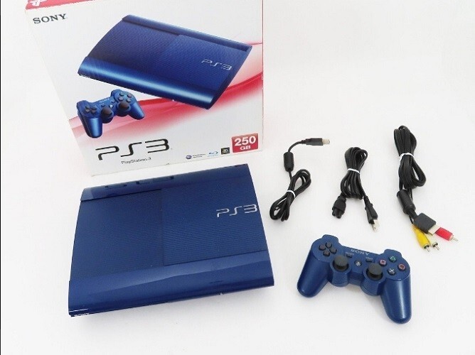 Sony Playstation 3 Blue CECH-4000B Console PS3 250GB Box Set