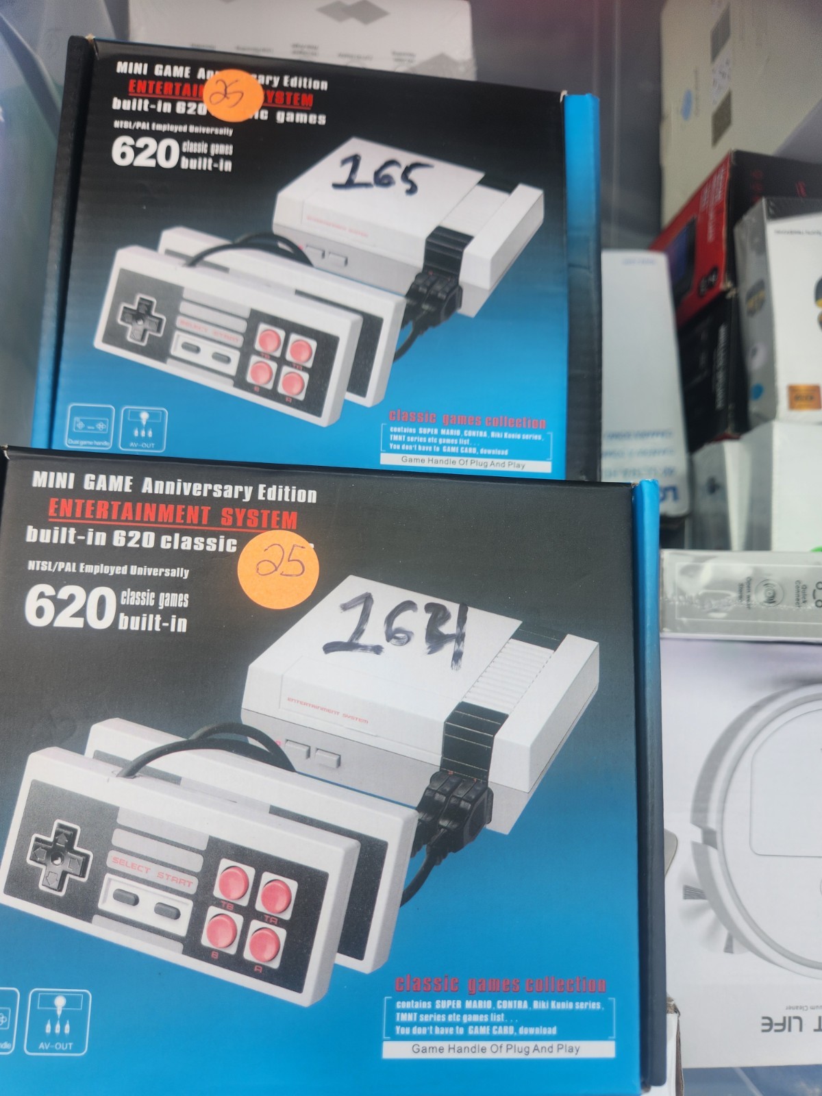Mini Game Anniversary Edition Console, Built-in 620 Games, Gray, AV-Out, NES
