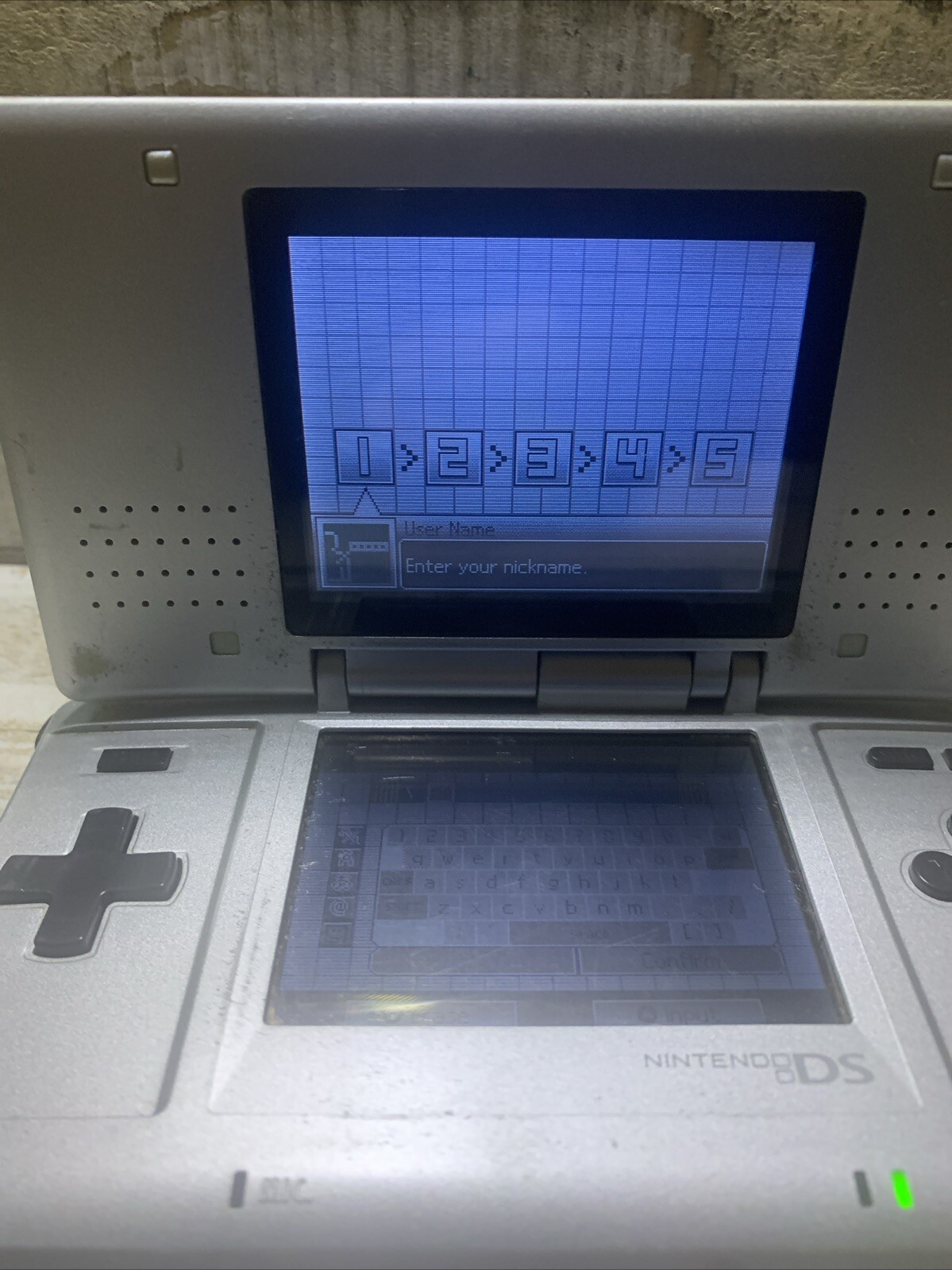 Original Fat Nintendo DS Silver W/ Stylus No Charger