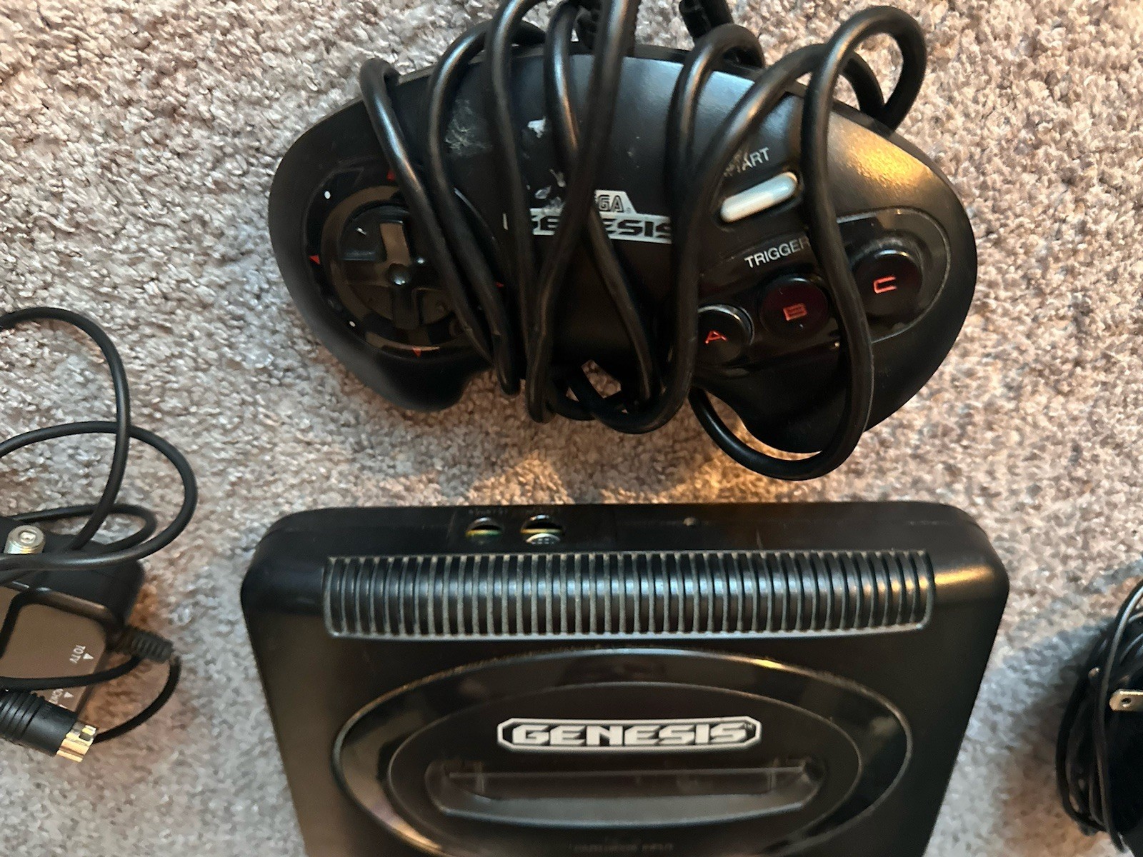 SEGA Genesis Model II System 2, Console W/ Adaptor, RF & Controller