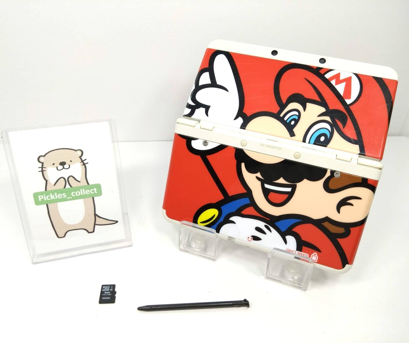 New Nintendo 3DS White KTR-001 w/4GB Cover Plates Mario Tested Japanese 0511A