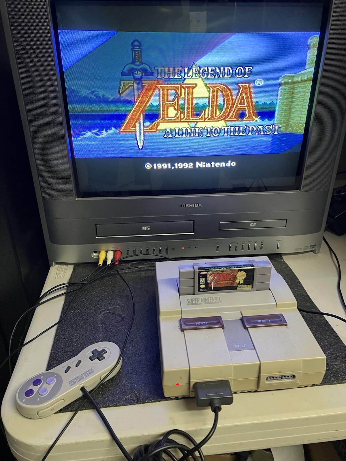 Super Nintendo SNES System Console Bundle 10 Games Mario World All Stars Zelda