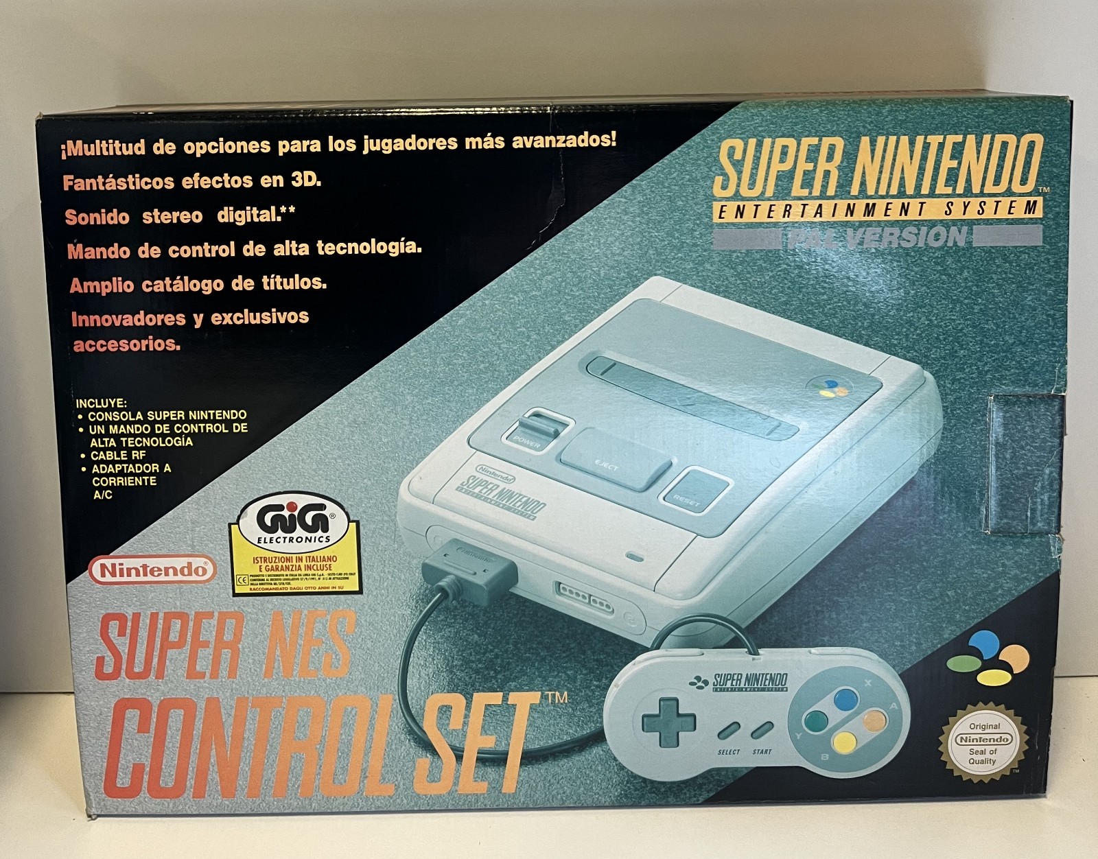 SUPER NINTENDO SNES CONTROL SET PAL CONSOLE NEW NEVER USED BOX AS PHOTO