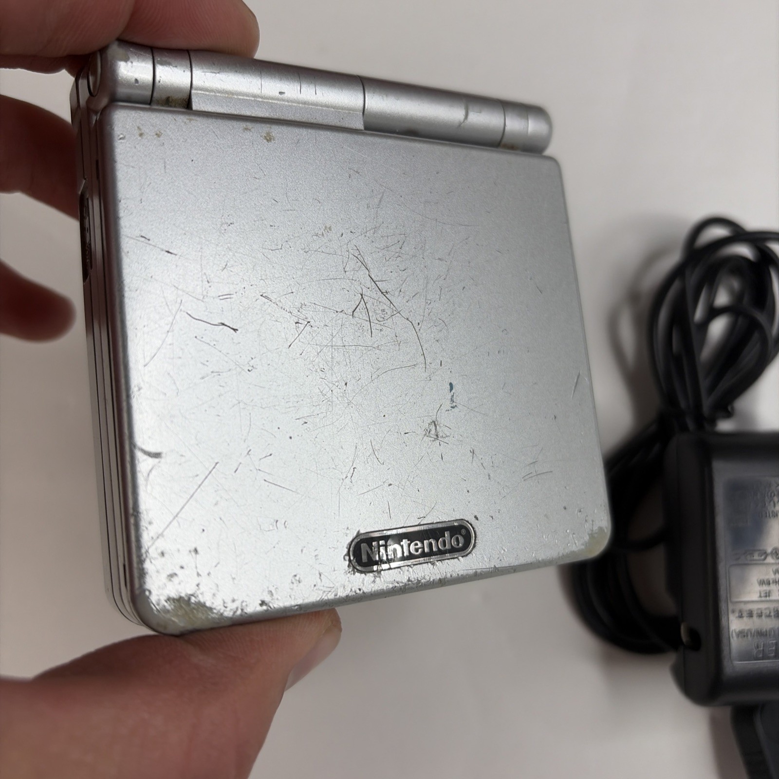 Gameboy Advanced sp GBA Platinum Silver Ags-001 Tested US Model