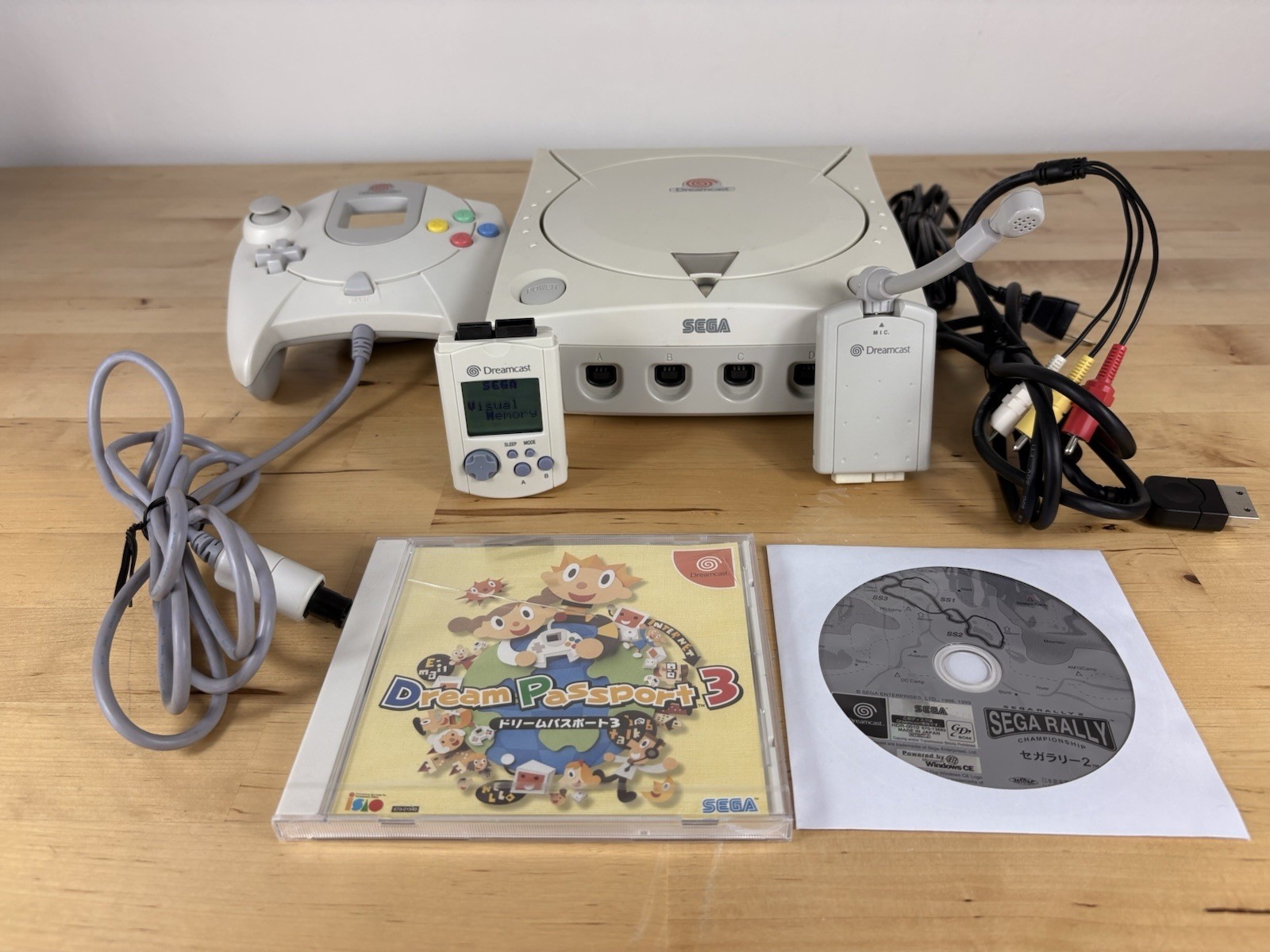Sega Dreamcast HKT-3000 Japanese Console Bundle – Working VMU + Sega Rally JP