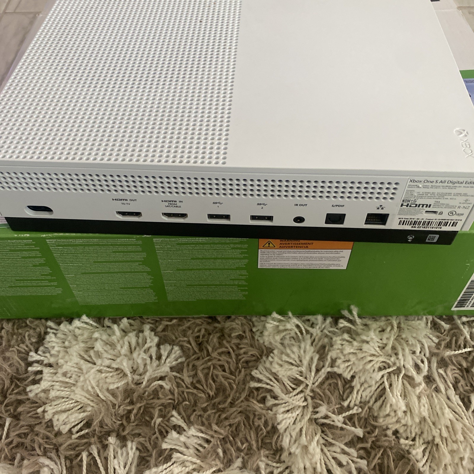Microsoft Xbox One S All Digital 1TB Console – White w/ one controller