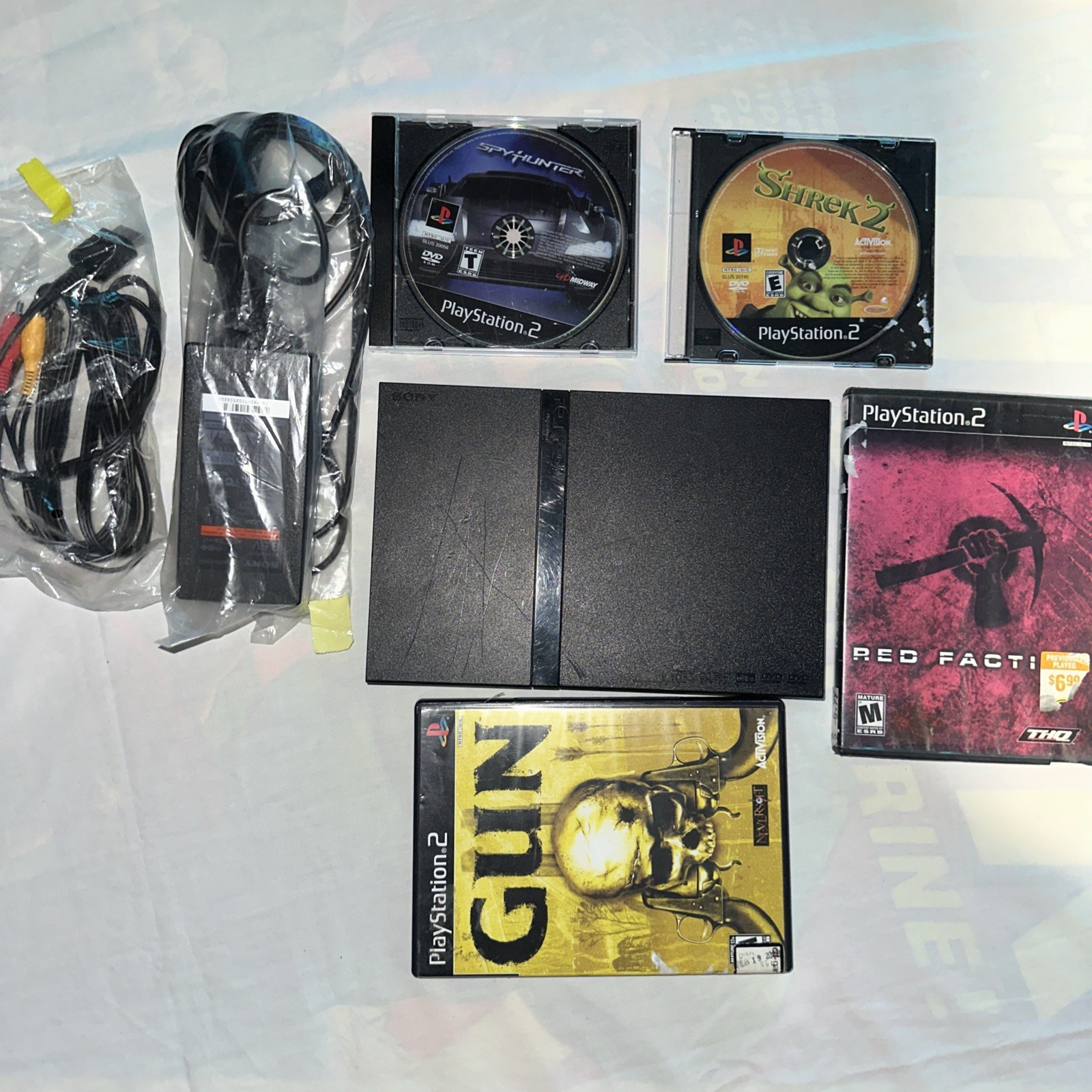 Sony PlayStation 2 PS2 SCPH-70012 Slim Console (4) Games & Cables Console Tested