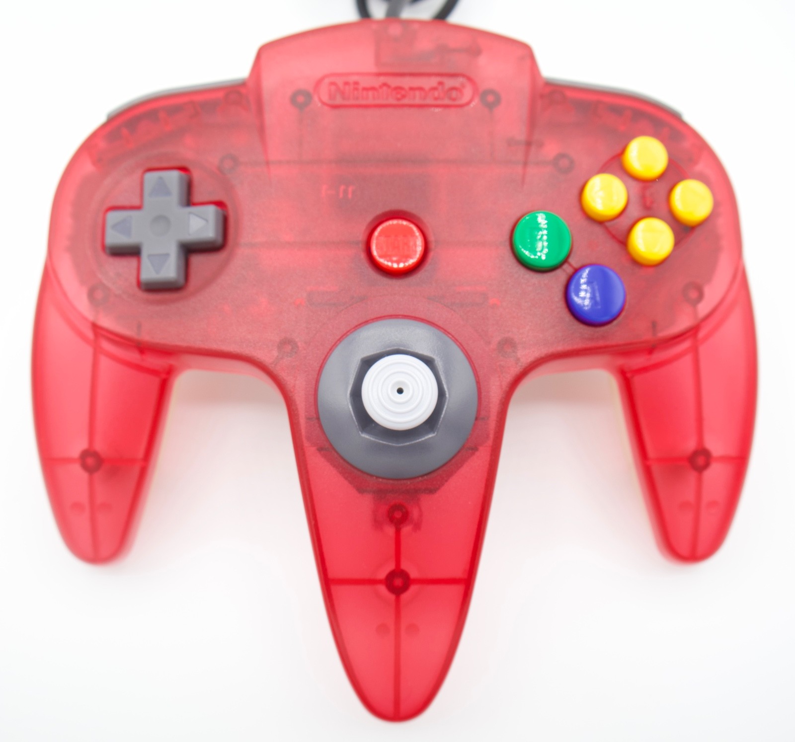 Nintendo 64 Clear Red Console Controller Set Tested Japan N64 OEM Authentic