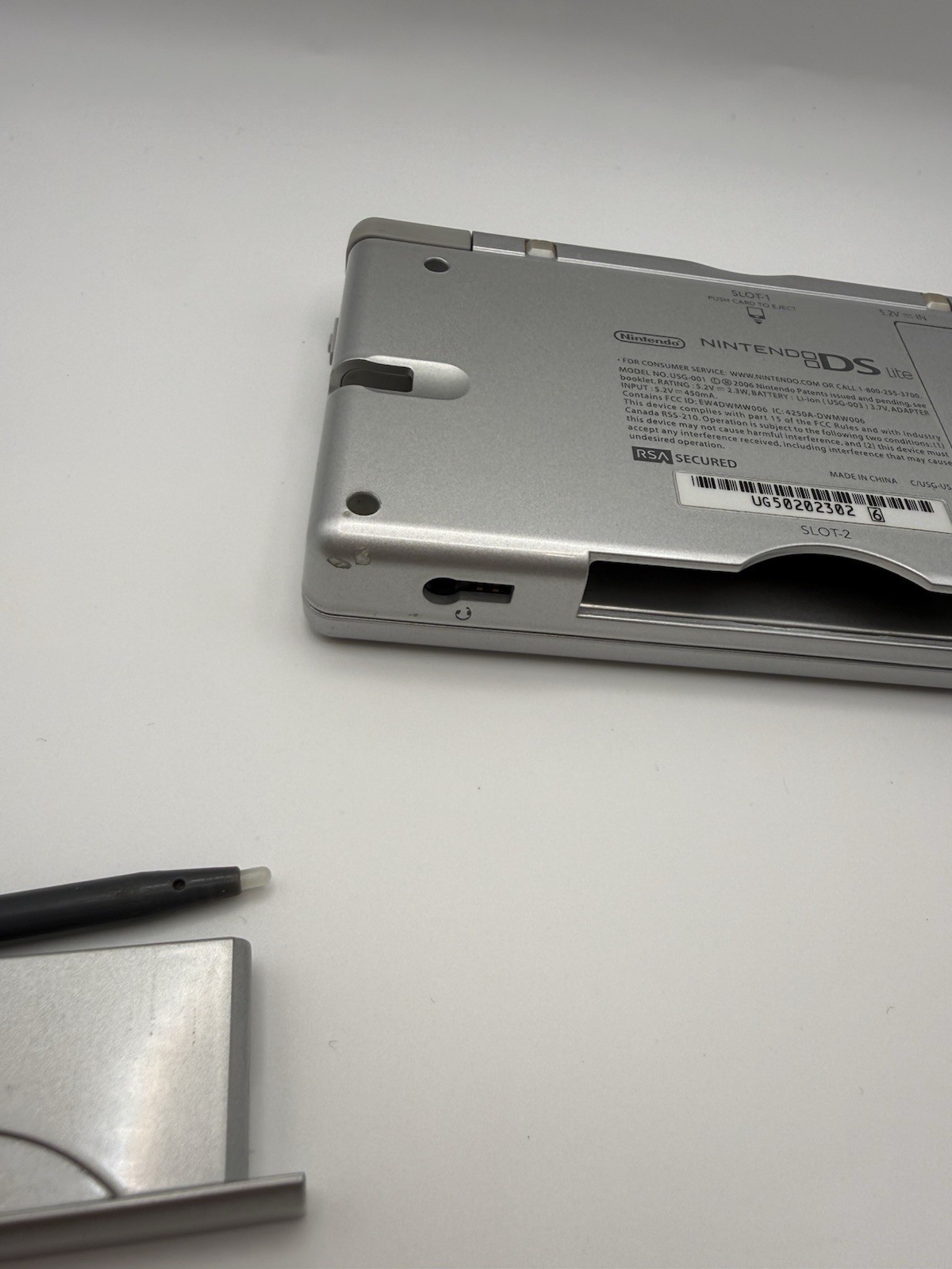 Nintendo DS Lite Launch Edition Silver Handheld System tested works W/ Charger