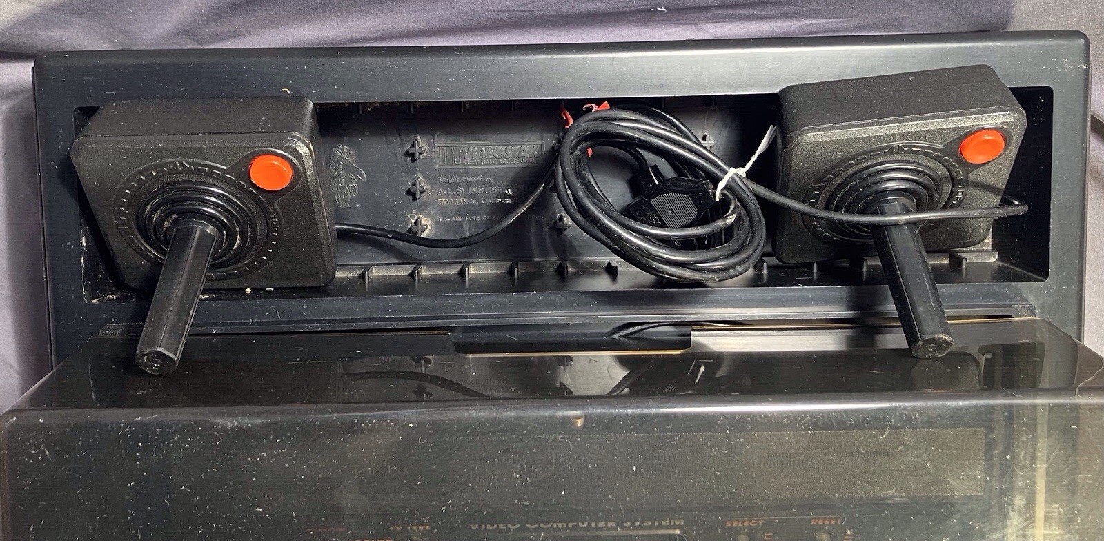 Atari CX-2600 CONSOLE-Joysticks, Power Supply, Switch & Game Case UNTESTED AS-IS