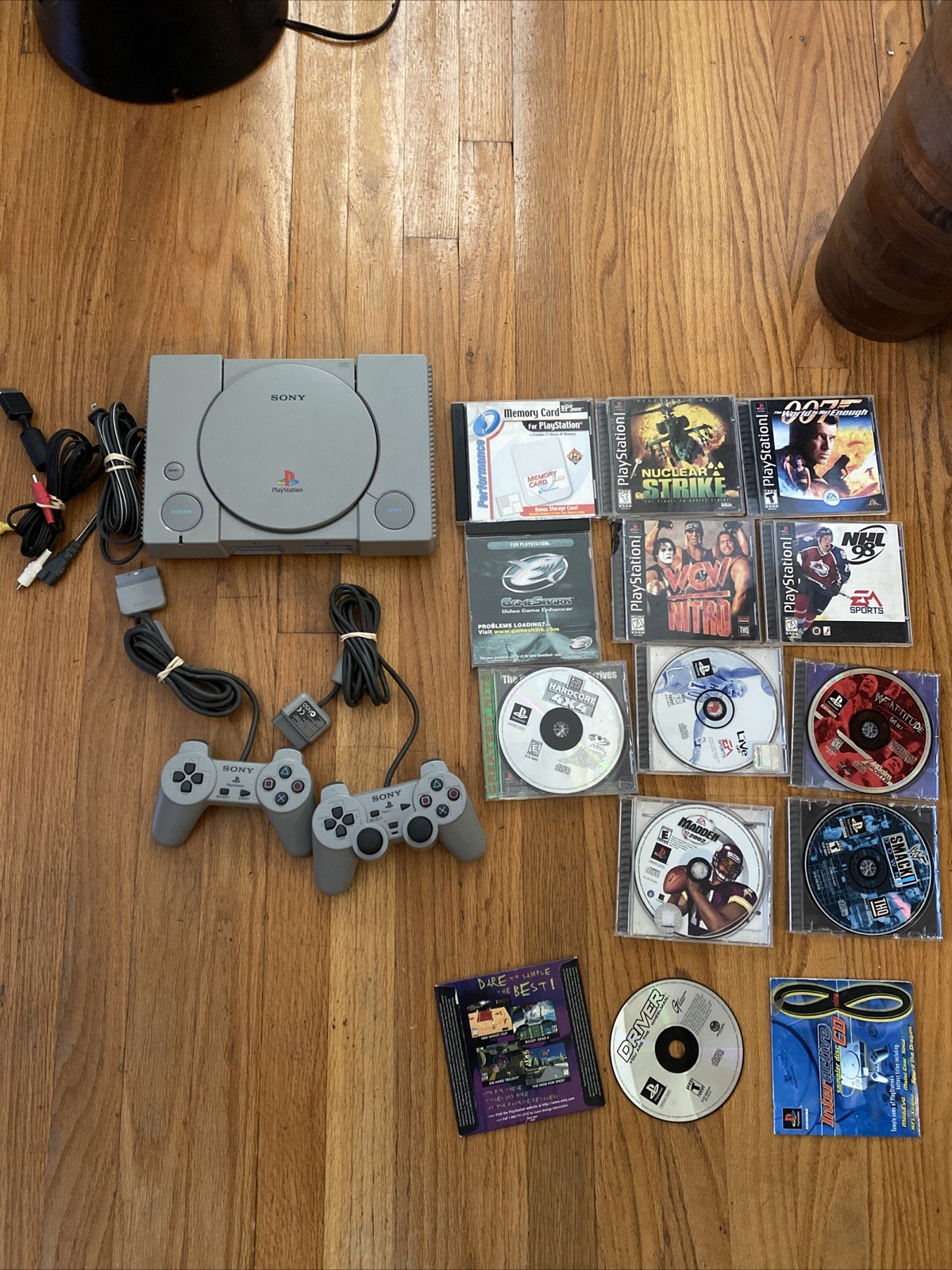 Sony PlayStation PS1 Console Bundle 10 Games + Extras Tasted Working