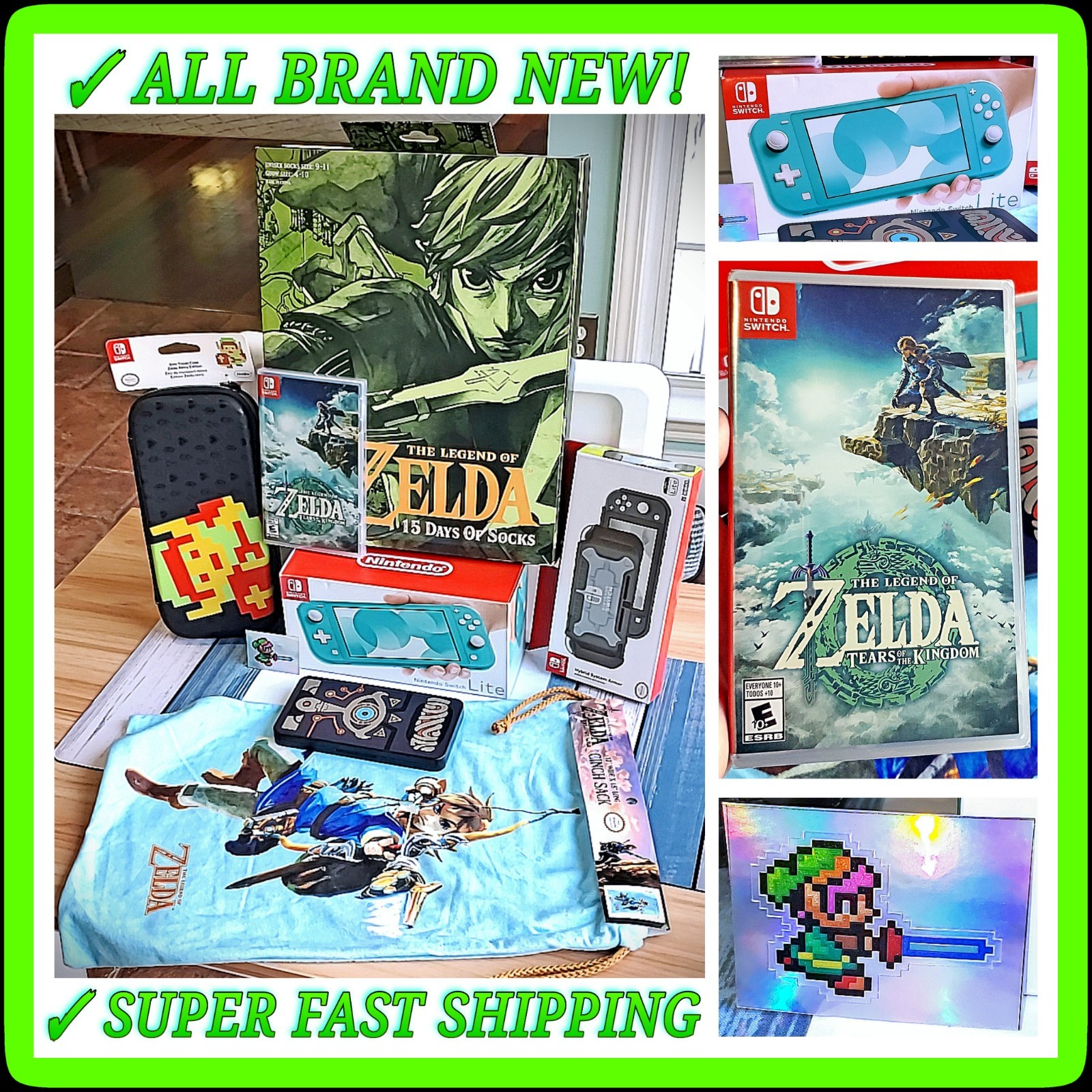 🔥🆕🔰 LEGEND OF ZELDA: Tears Of The Kingdom Nintendo Switch Lite Console Bundle