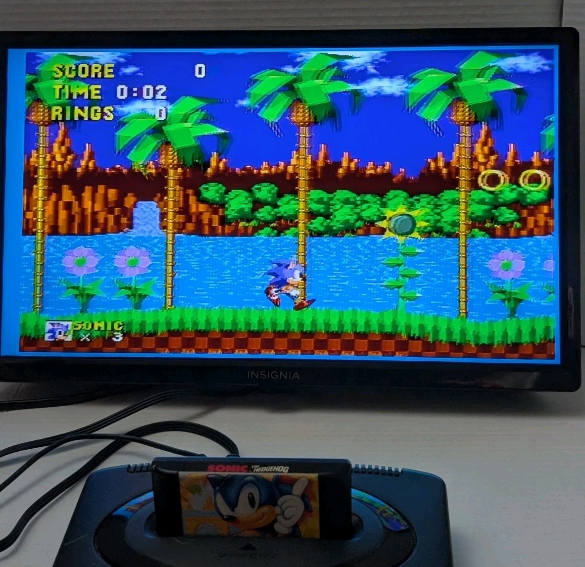 #1 Sega Genesis Model 1631 Console Bundle W/ 2 Games Sonic & Champions 1 Remote