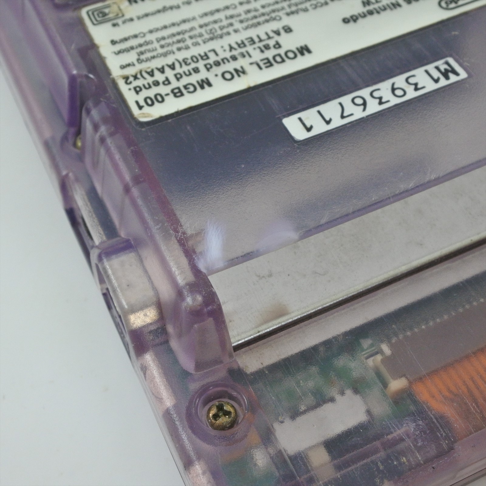 JUNK Gameboy Pocket Console MGB-001 Clear Purple NotWorking Nintendo JAPAN 11 gb