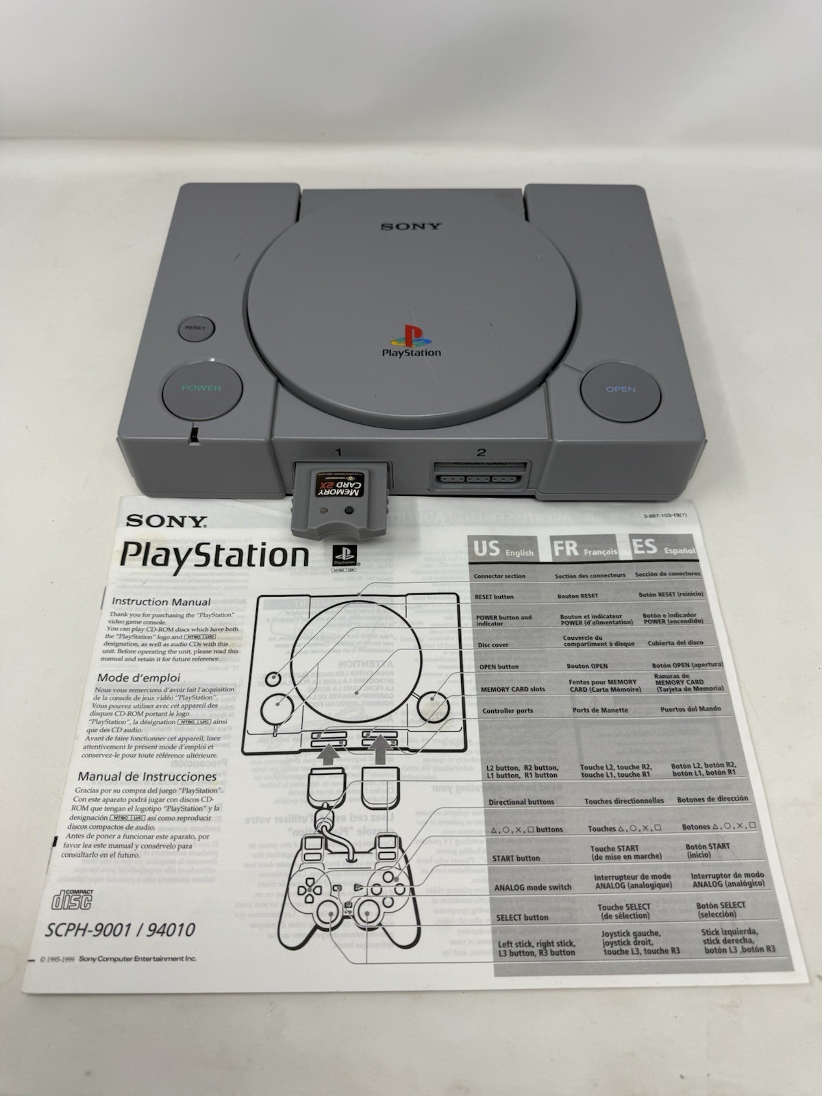 Sony PlayStation 1 PS1 Console Bundle SCPH-9001 – TESTED w/9 Games READ