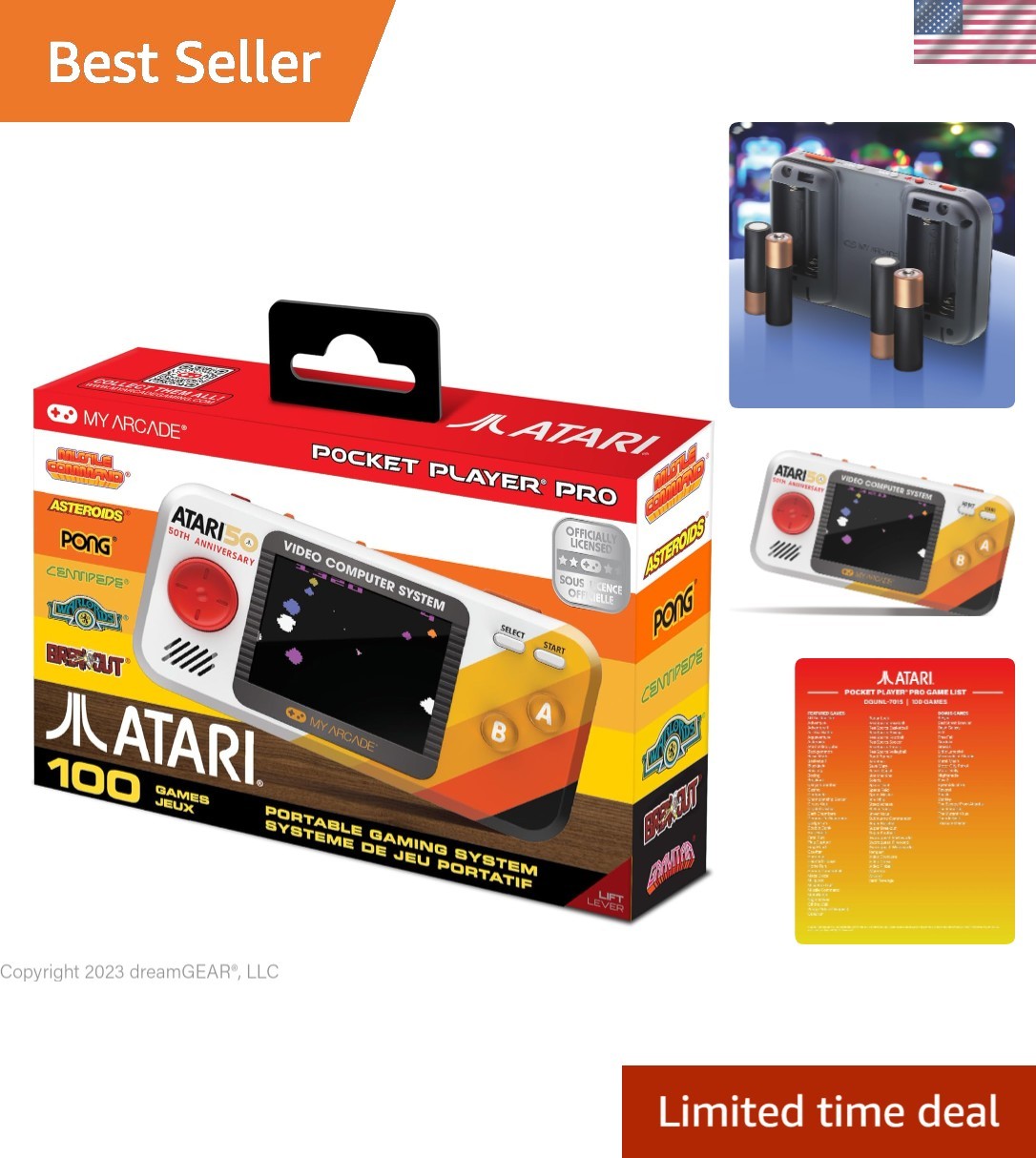 Experience Atari’s Legacy: Pocket Player Pro with 100 Games & 2.75″ Color Screen