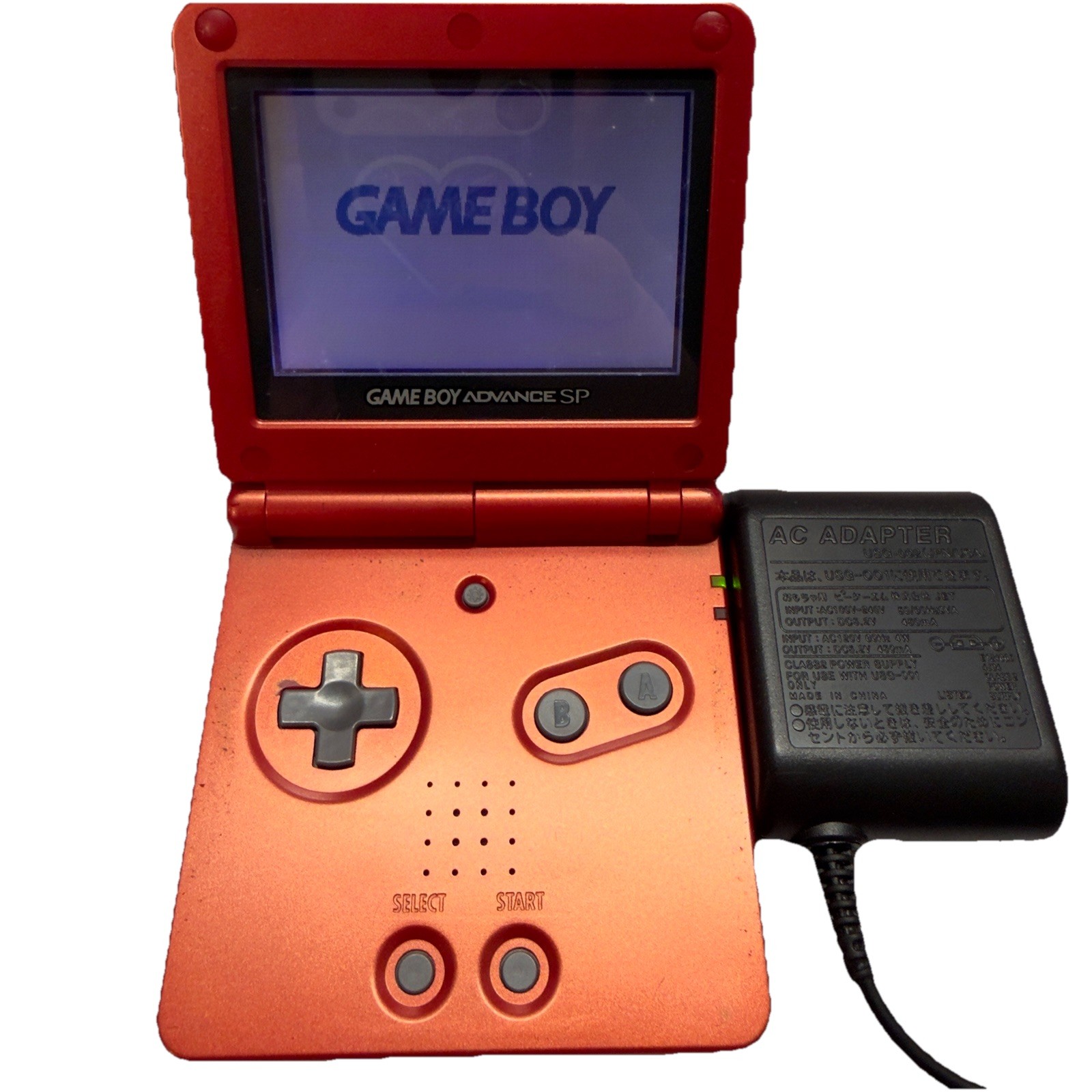 Nintendo Gameboy Advance SP Handheld Flame Red And GT Championship Racing Game