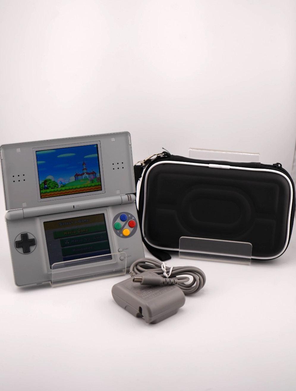 Nintendo DS Lite Nintendo Super Famicom SFC SNES Gray Handheld System w/ Extras