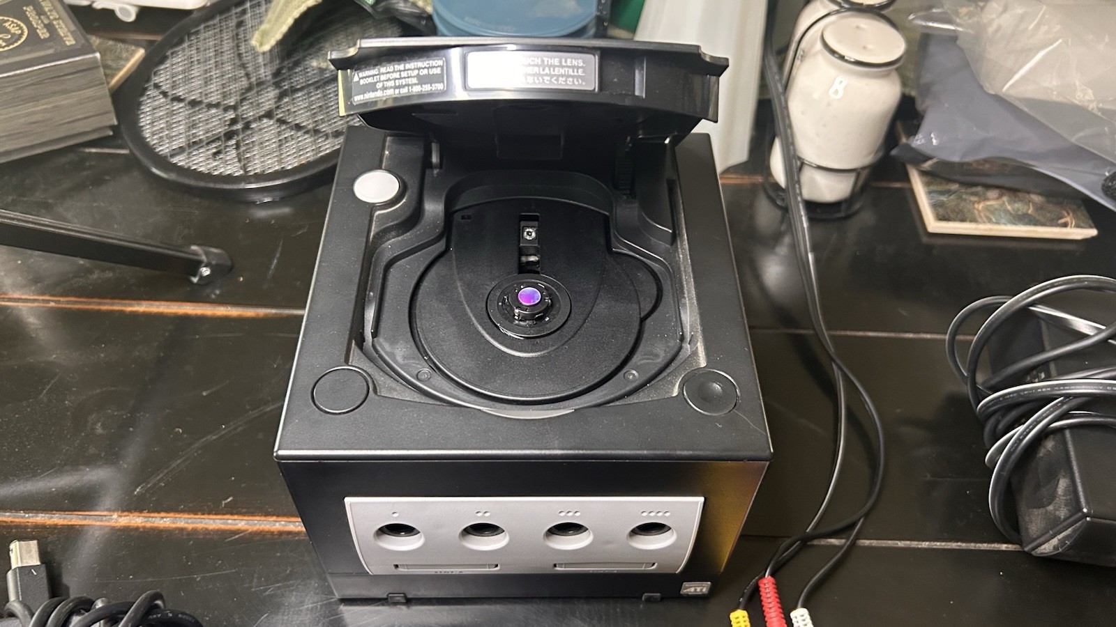 Nintendo GameCube Black DOL-001 Console Controller Cables Memory Card Bundle