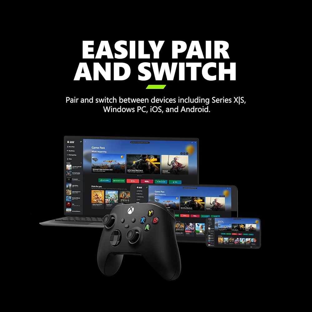 Microsoft Xbox Wireless Gaming Controller (2025), Carbon Black