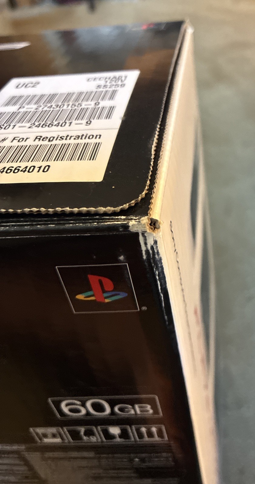 PS3 60GB Backwards Compatible w/Box L@@K PS3 Console Yellow Light.No Controller