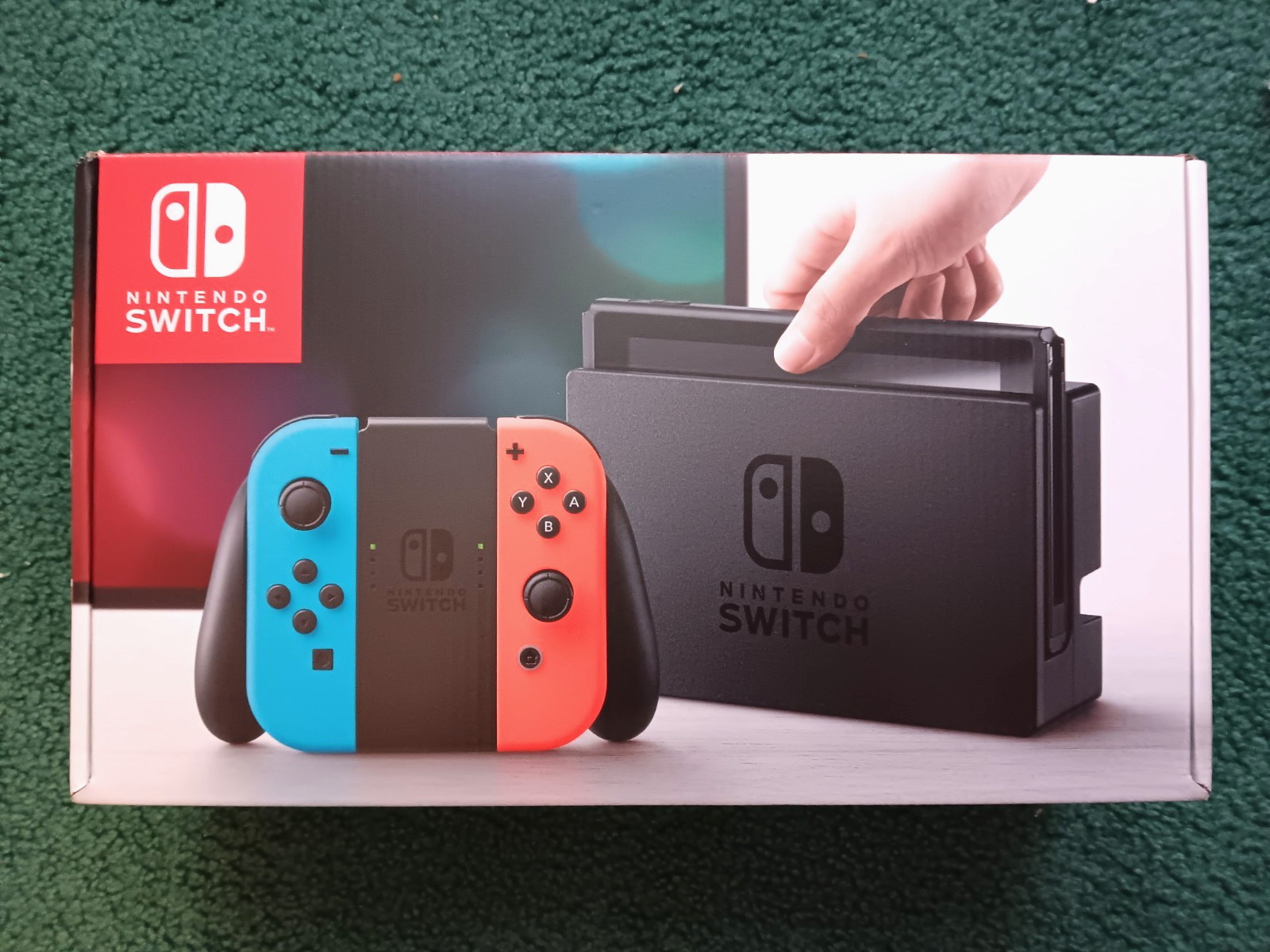 Nintendo Switch with Neon Blue and Neon Red Joy-Con (HAC-001-01) With Games