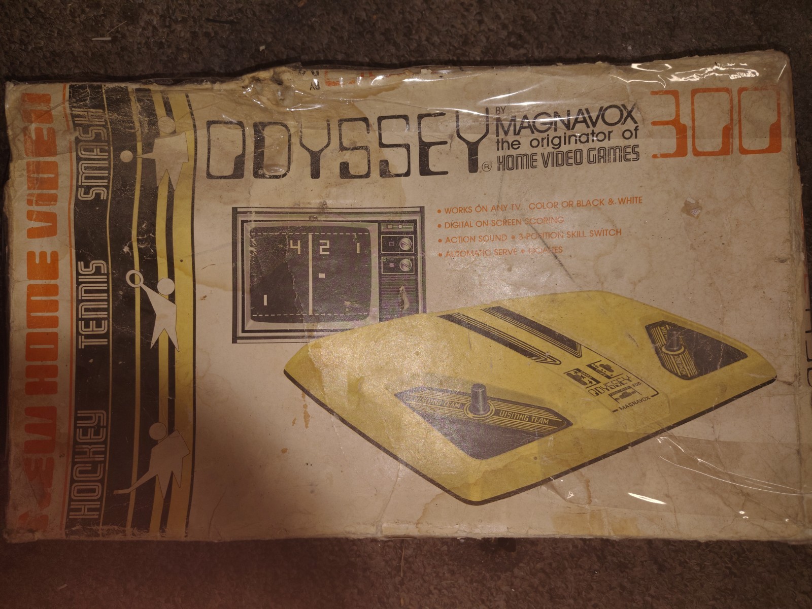 1976 Magnavox Odyssey 300 Video Game System Console w/Box Lid & Accessories EUC
