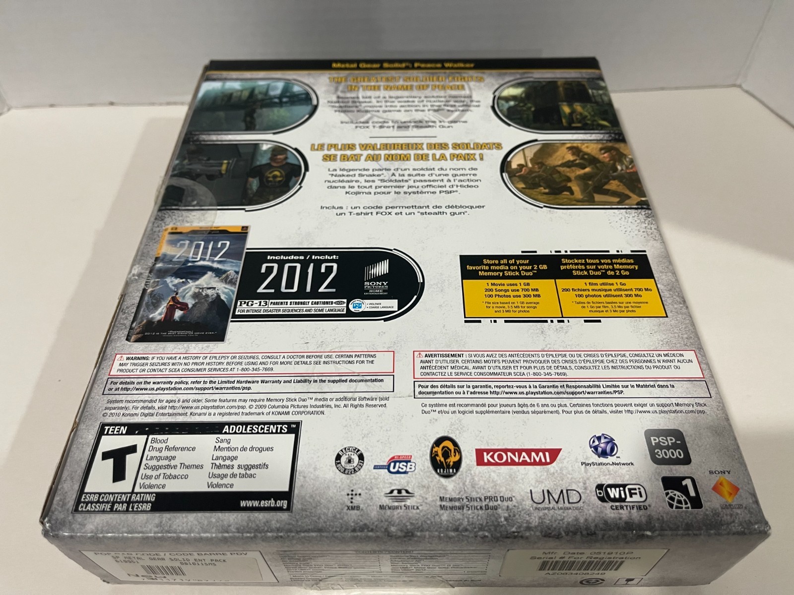 Sony PSP 3000 Metal Gear Solid Peace Walker Green Console NTSC New Open Box