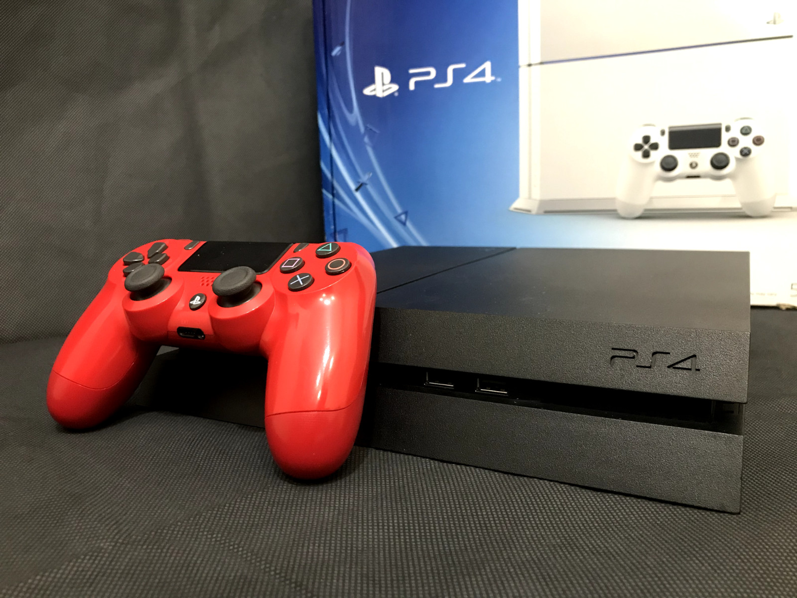 Sony Playstation 4 1TB HD *Cleaned and Tested* Black with Red Controller and Box