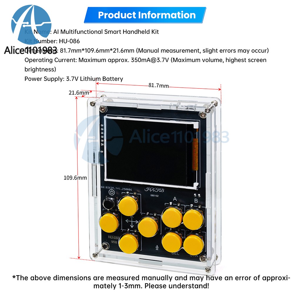 LCD Game Console DIY Kit Multifunction Weather Clock Xiaozhi AI Robot Soldering