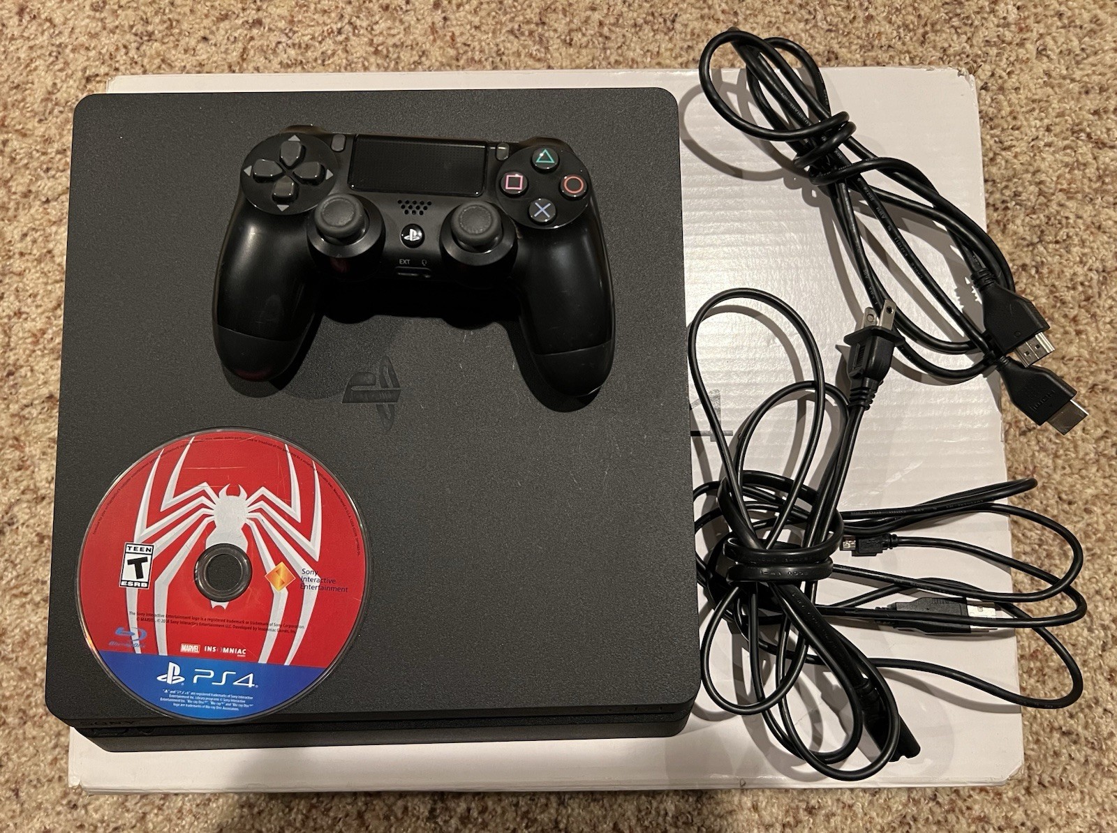 Sony PlayStation 4 Slim 1TB Black PS4 Console CUH-2215B -CLEAN WORKS TESTED-CIB