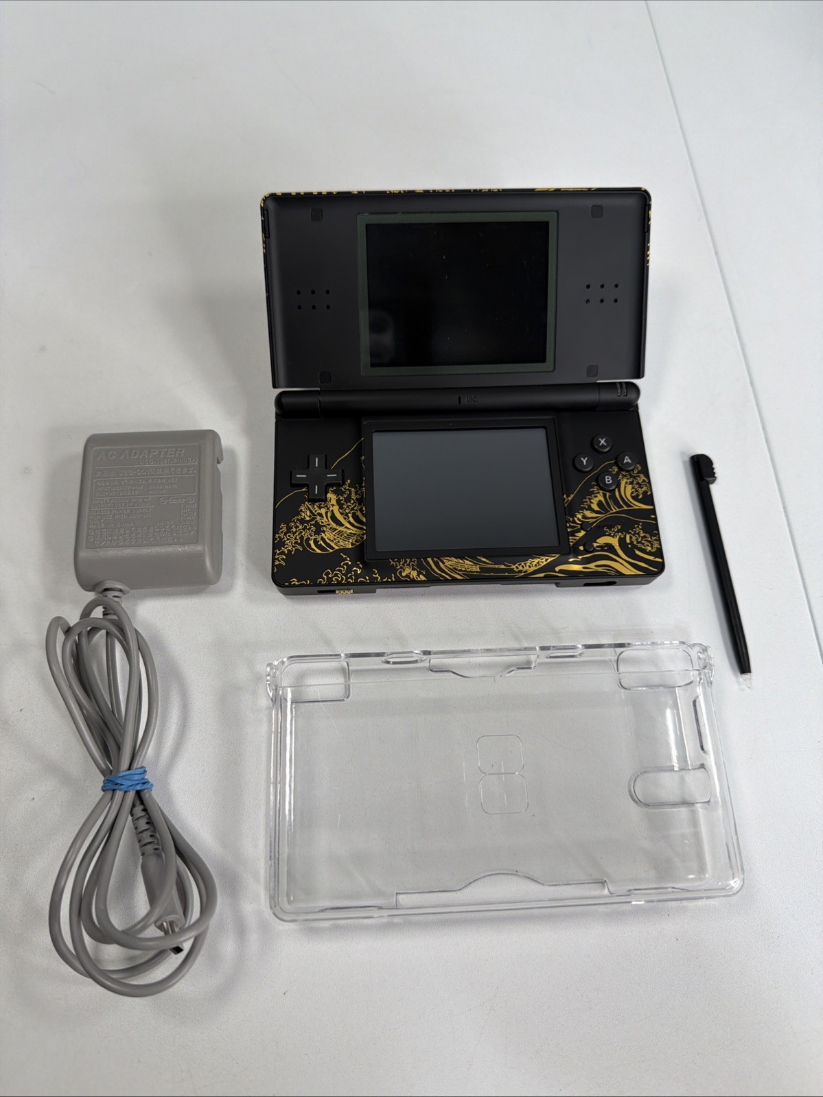 Nintendo DS Lite Black & Gold “The Wave” Handheld Game System w/ Charger Tested