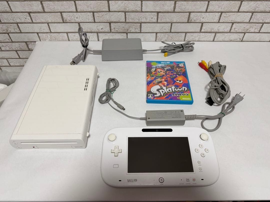 Nintendo Wii U Premium Console w/ Cables Set White Working 32GB No Box Japanese