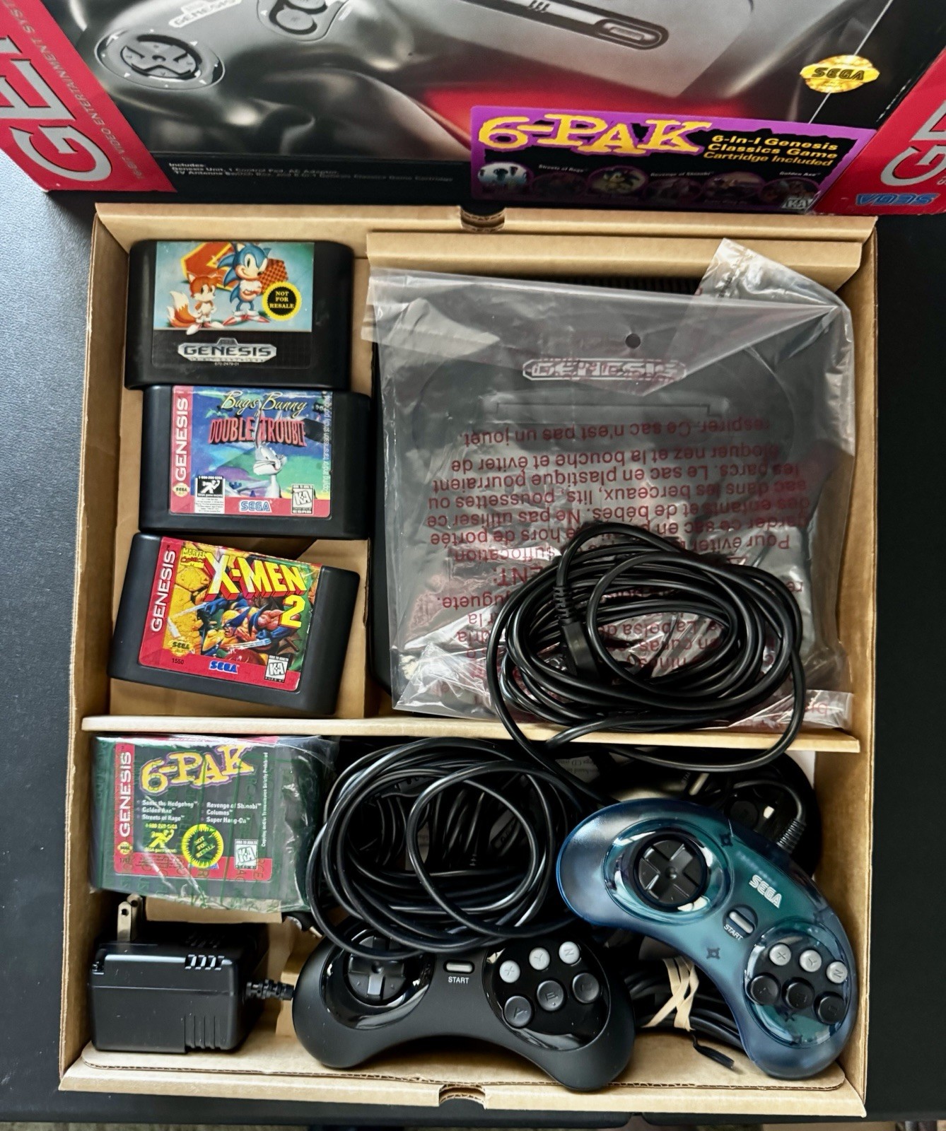 Sega Genesis 2 MK-1631 Console Complete Box CIB 5 Games 3 Controllers Authentic