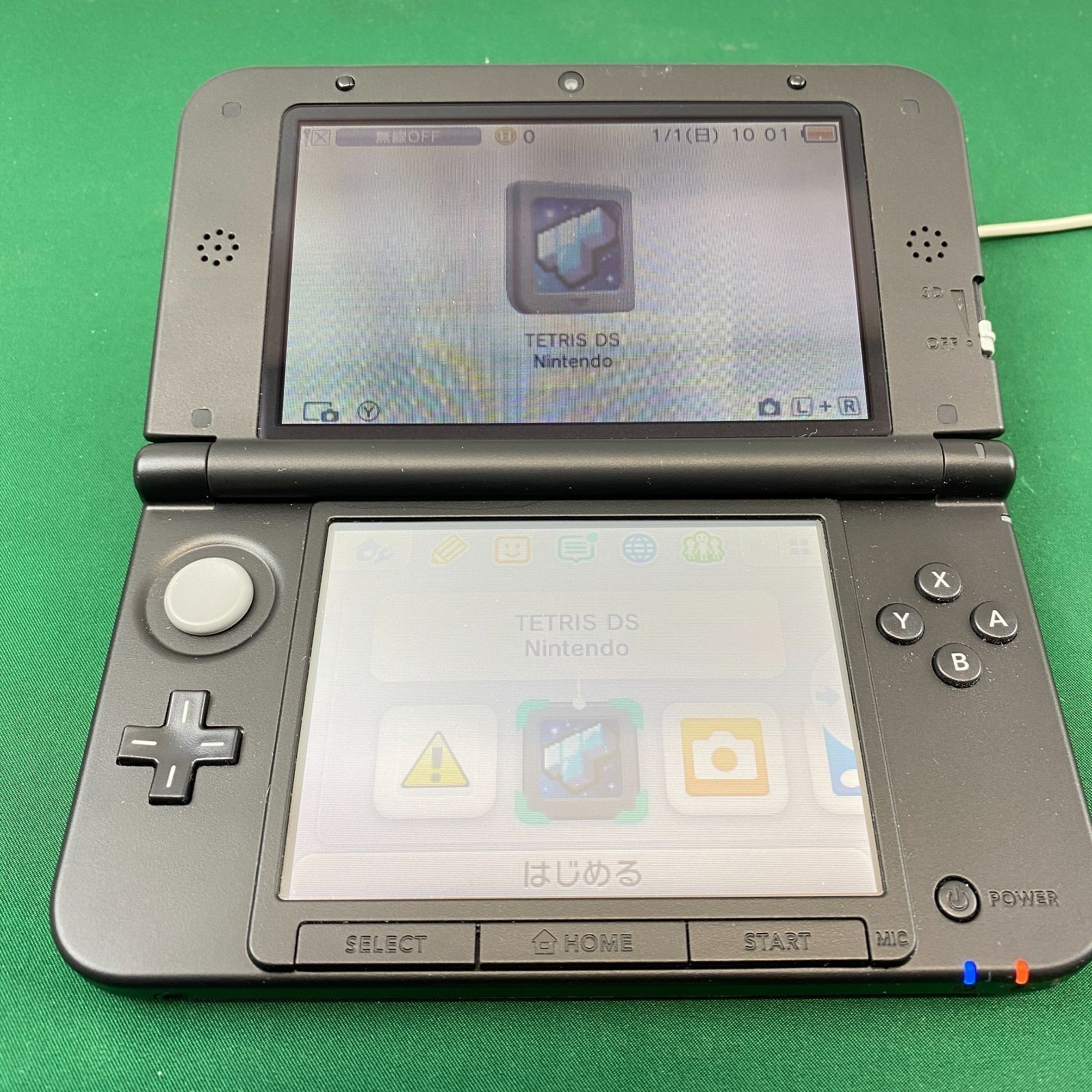 ◇KA008 Nintendo 3DS LL Console – Black SPR-001 Complete Set Japan Tested Work
