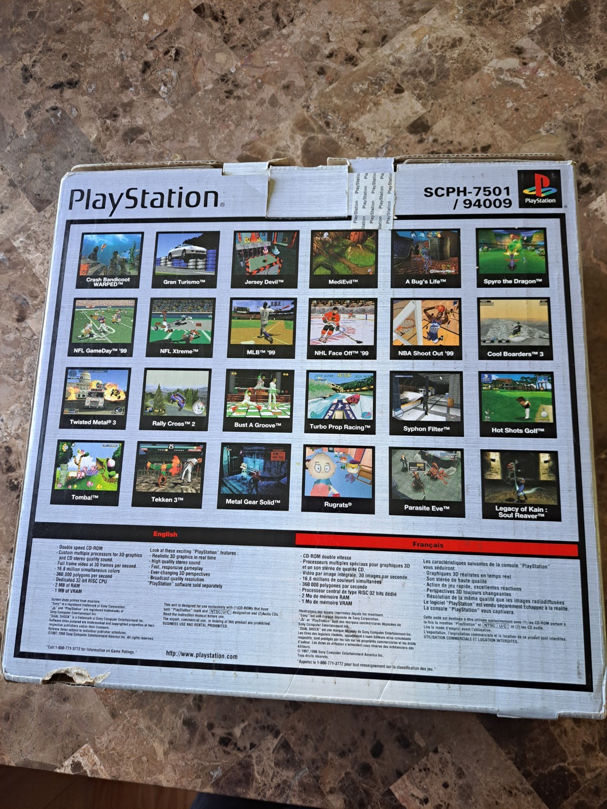 Sony PlayStation Game System PS1 SCPH-7001 Dual Shock Mint Boxed W/ All Inserts
