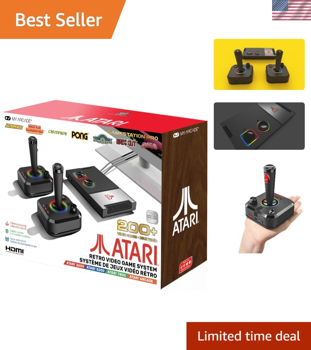 Enter the World of Retro with Atari Game Station Pro: 200+ Games & 2 Joysticks