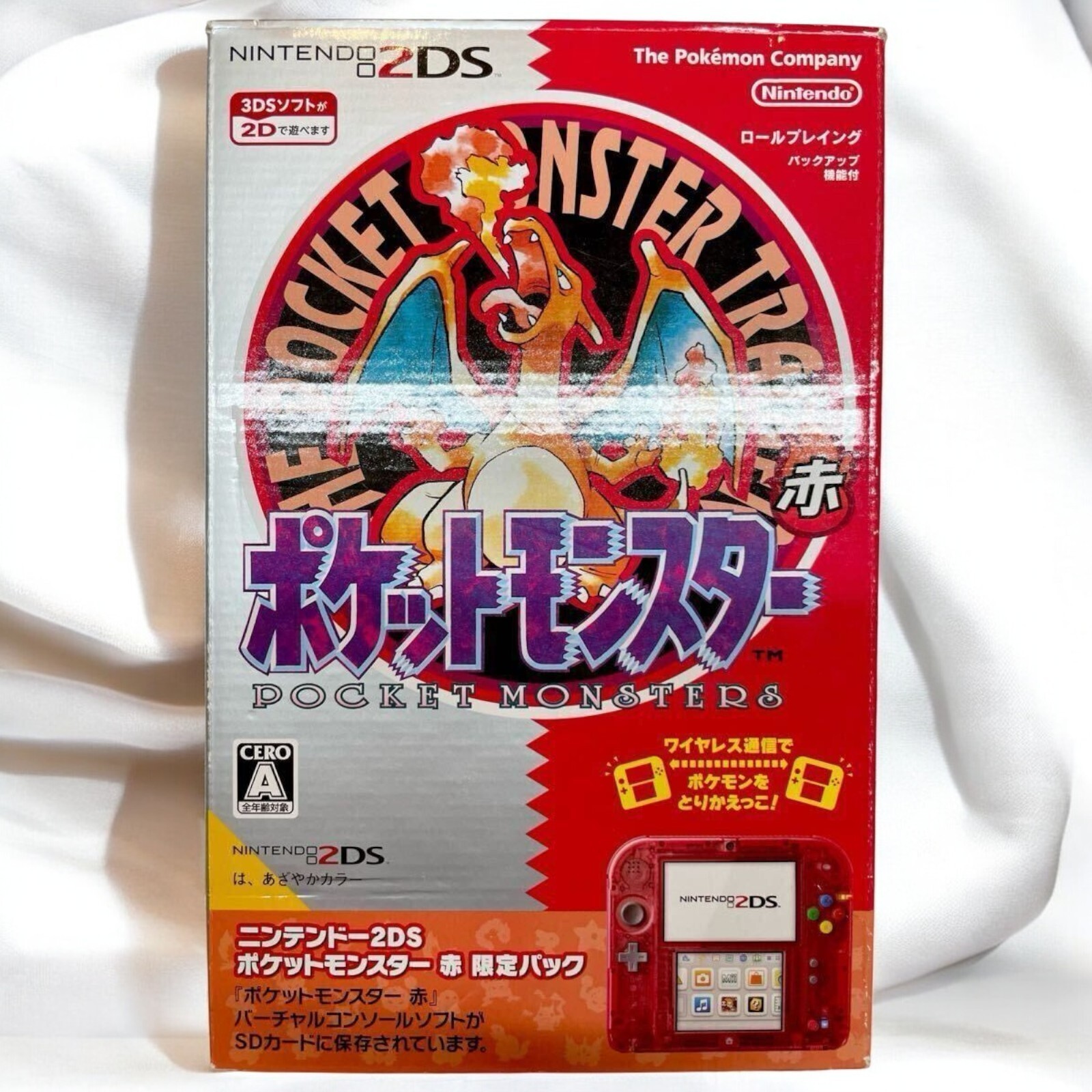 Nintendo 2DS Console Pokemon Clear Red Limited Edition Pocket Monster Fast Ship