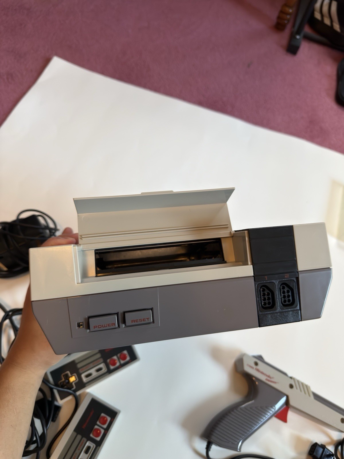 Nintendo NES Console Bundle (2 Controllers, Zapper Gun, Super Mario 2, Pac-Man)